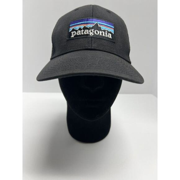 Patagonia Other - Patagonia Unisex Ball Cap P-6 Logo Trucker Snap Back Hat Mesh Black